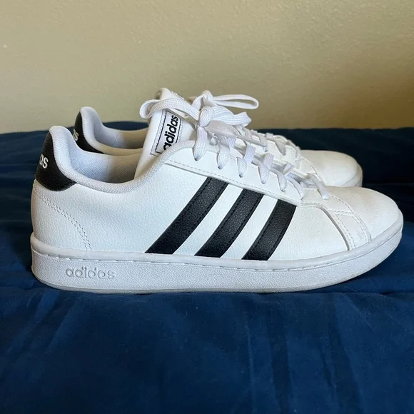 adidas gazelle silver green womens adidas Women's Grand Court 2.0 Sneakers | White/Black